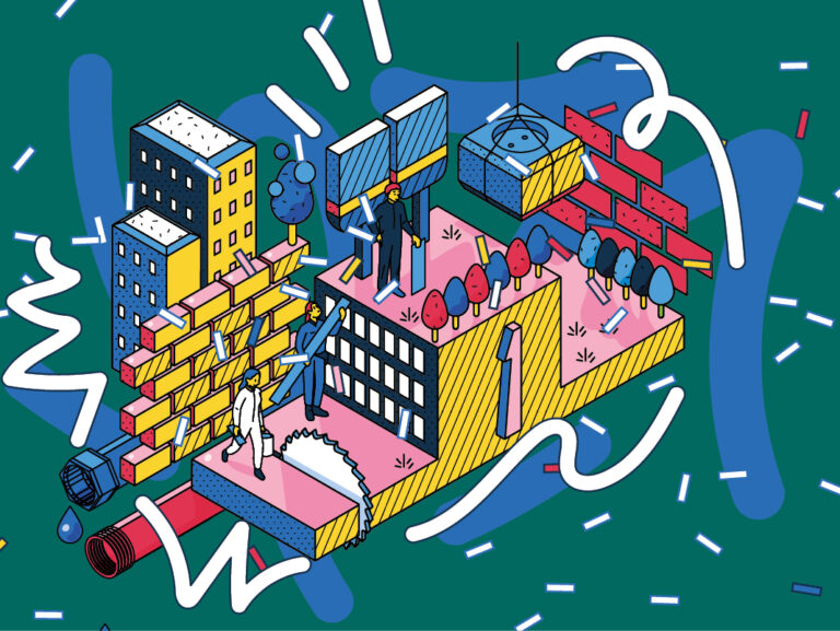 Illustration som beskriver klustret bygg-, konstruktions- och anläggningsteknik