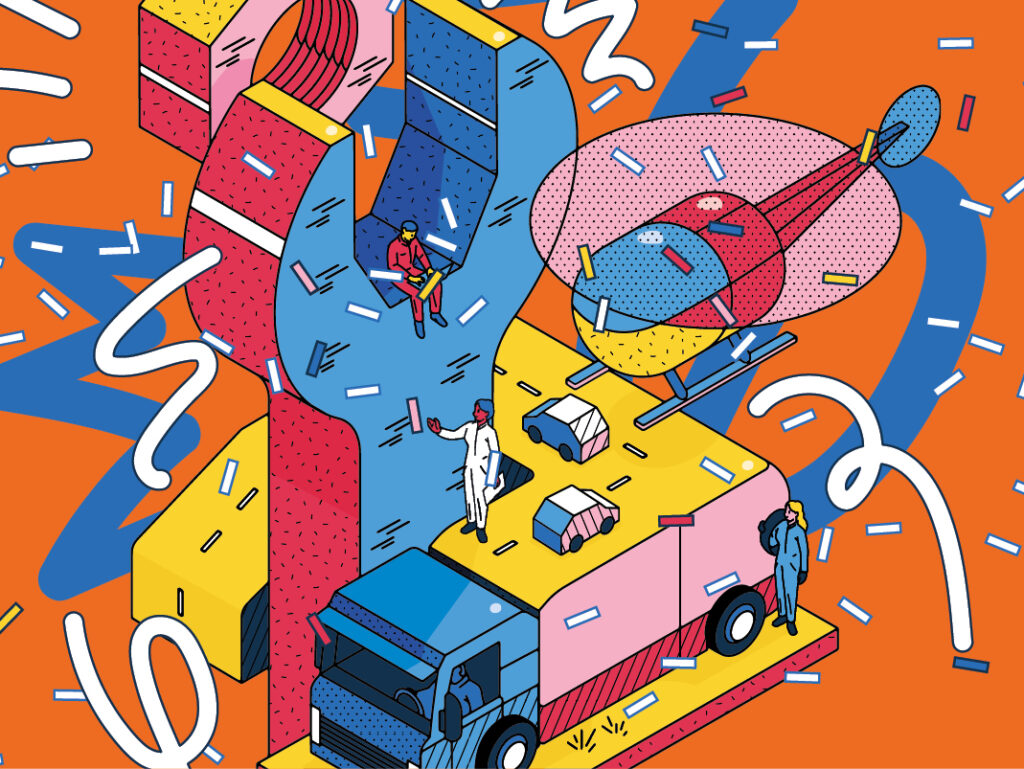 Illustration som beskriver klustret transport och logistik